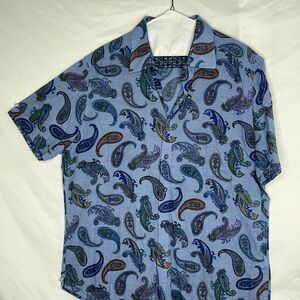 Robert Graham Blue and Green Casual Button Down Shirt